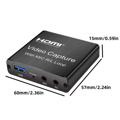 Alloy Video Capture Card 4K Screen Record Game Streamer Device MIC R/L Loop - Afbeelding 9 van 13