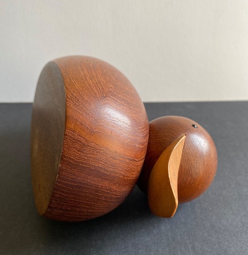 Teakholz Ente Groß Theodor Skjode Knudsen Denmark Figur Holzente Duck - Picture 9 of 10