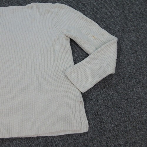 J. CREW Sweater Womens ' Large White Long Sleeve Merchantile Pullover - Picture 20 of 22