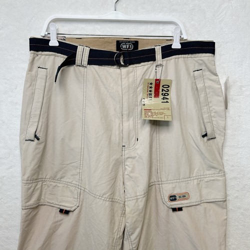 WF1 WEAR FIRST Baggy Cargo Long Shorts Parachute Pants Loose Deadstock Y2K 38x20 - Picture 2 of 9