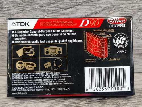 NUEVO TDK D90 Cinta de casete de audio de alta salida IECI/Tipo 1 - Imagen 2 de 6