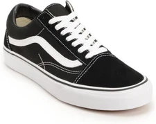 New VANS OLD SKOOL Men SZ 9 UNISEX Women SZ 10.5 IN  BLACK true WHITE Comfycush