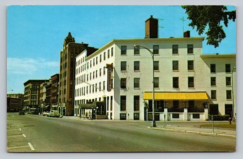 Postcard Bardwell Hotel Street View Classic Cars Merchants Rutland Vermont UNP - Picture 1 of 3