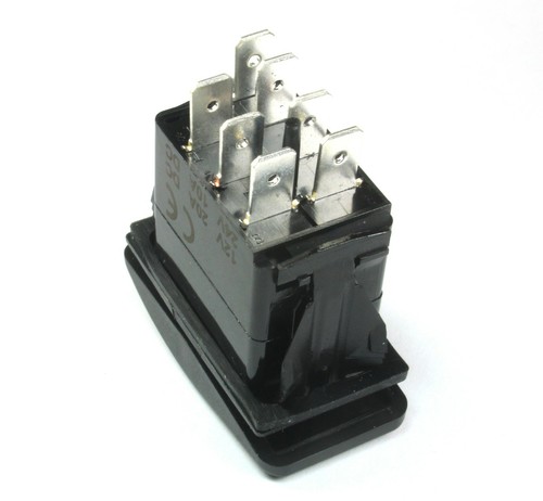 1pc MOMENTARY Rocker Switch DPDT 20A 12vdc Lighted BLUE Lens Up/Down Arrow 7 Pin - Picture 3 of 4