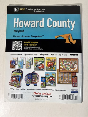 Howard County Maryland Street Atlas 2012 Kappa ADC Guide Columbia MD Map - Picture 2 of 19