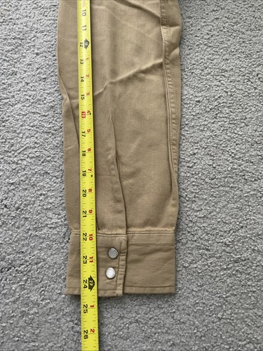 Camisa informal occidental con botones a presión perla manga larga beige XL de Levi’s para hombre - Imagen 10 de 12
