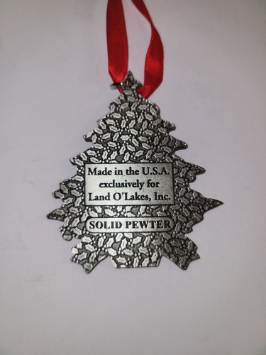 SOLID PEWTER LAND O' LAKES INC 2003 ÁRBOL DE NAVIDAD FORMA VACAS ORNAMENTO EE. UU.  - Imagen 7 de 7