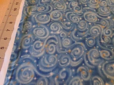26"  X42" VINTAGE BLUE SWIRLS & STARS /ROBERT KAUFMAN NEW COTTON#890