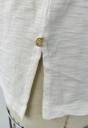 T-shirt manica corta Lilly Pulitzer Meredith scollo a V resort bianca taglia XL - Foto 3 di 10