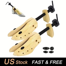 Wooden Shoe Stretcher Men Women 2-Way Adjustable Expander Widener Shoe Trees