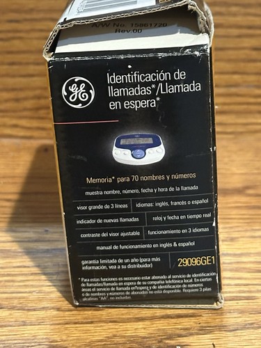 GE Call Waiting Caller ID 70 Imię i numer Pamięć 29096GE1 Duży wyświetlacz - Zdjęcie 6 z 7