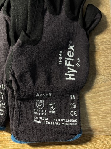6 Paar Ansell HyFlex, 11-840 Schaumstoffnitril Handschuhe, Größe 11 - NEU - Bild 2 von 3