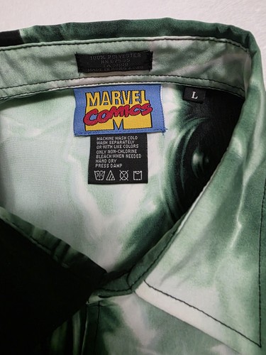 Vintage Y2K 2001 Marvel Comics Incredible Hulk Button Down Shirt MensSize L - Picture 3 of 11