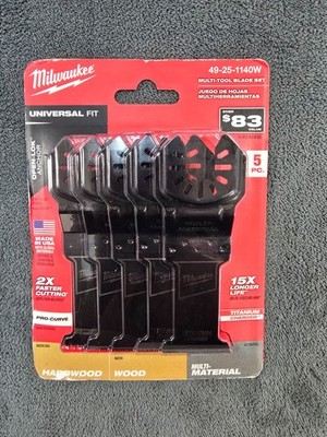 Milwaukee OPEN-LOK Variety Oscillating Blade Set w/ Japanese Hardwood Blade 5-Pc