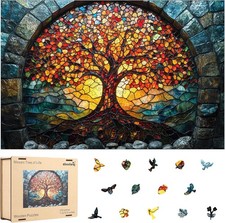 Wooden Puzzles for Adults 500 Pieces, Mosaic Tree of Life 500pcs,