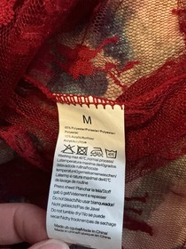 Womens Sheer Floral Maxi Kimono Top Size M Red Vamp Whimsigoth Lingerie Sexy