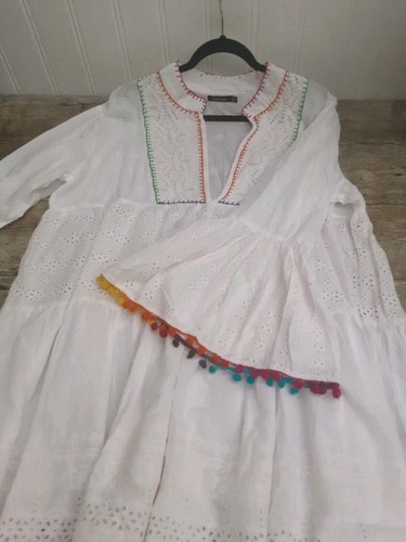 Women's 'BOOHOO 100% Cotton Short Dress/ Beach Cover UpSize 20 NWHT - Picture 9 of 12