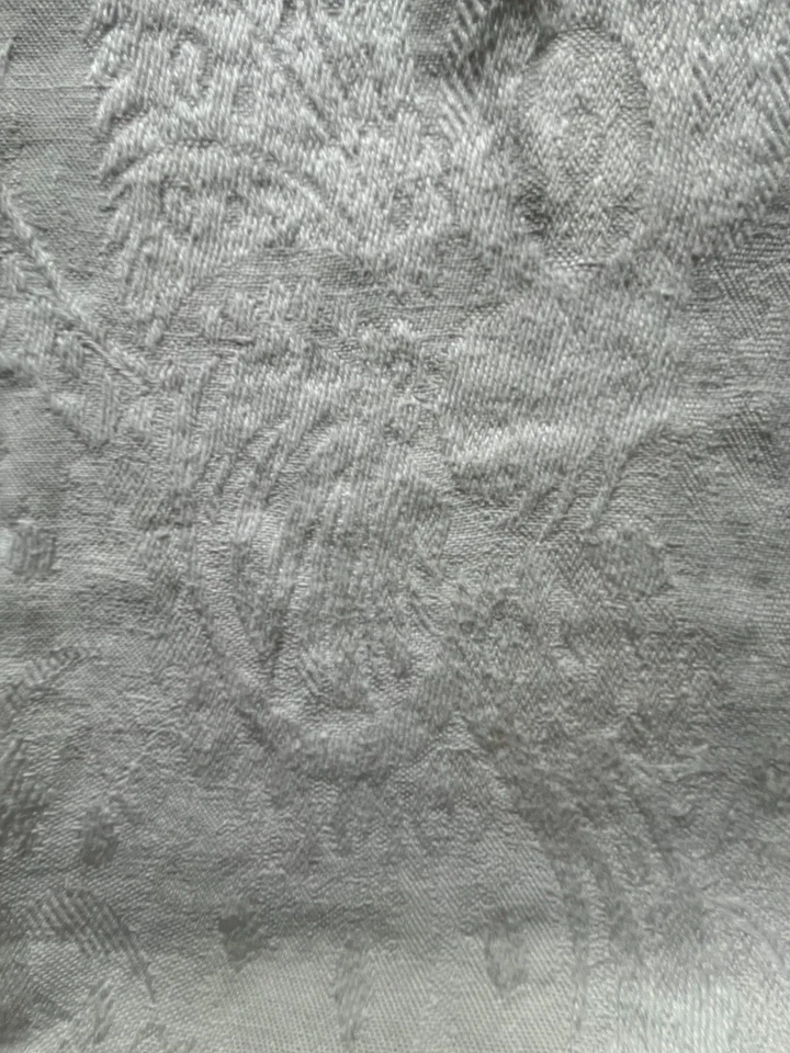 Ralph Lauren Florence Lino Damasco Lino Diseñador Tela Remanente 24"x24" Foto 3 de 3