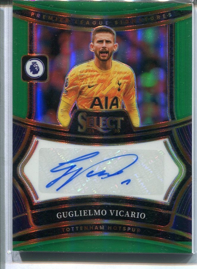 2024-25 PANINI SELECT PREMIER LEAGUE GUGLIELMO VICARIO GREEN SIGNATURE AUTO 5/5