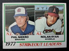 NOLAN RYAN, PHIL NIEKRO, 1978 TOPPS, 1977 STRIKEOUT LEADERS #206