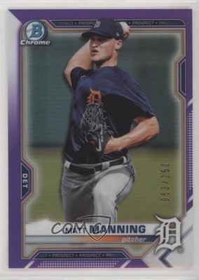 2021 Bowman Chrome Prospects Purple Refractor 53/250 Matt Manning #BCP-205 fm0