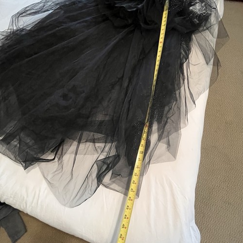 CLUBEX Black And Silver Size S Hollywood glam rock Show stage tulle Skirt Cape - Picture 9 of 12