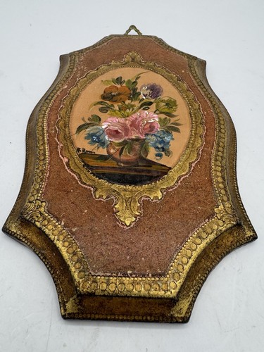 Florentiner Stil Wandbild Vintage Floral Gold Plakette Dekor - Bild 2 von 8