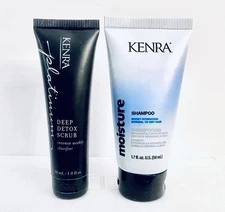 Kenra Moisture Shampoo Mini & Platinum Deep Detox Scrub 1 fl oz  Mini Travel Set