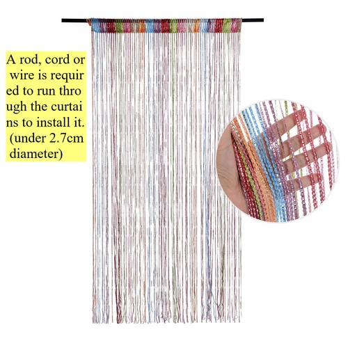 Hanging Beaded Curtains String Curtain Panels Door Fly Screen Room Divider Net - Picture 19 of 19
