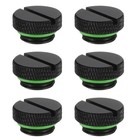 6pcs Water Stop Plug Fitting G1/4" Water Cooling Slot Plug Fitting, Dark Green