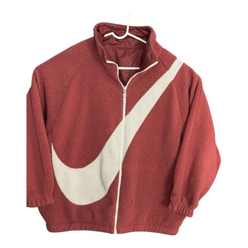 Nike Sportswear Reversible Sherpa Swoosh Oversized Jacket CI8937 Women’s M Nylon - Picture 7 of 12