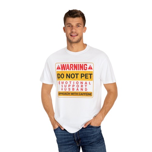 Support Husband T-Shirt, Funny Gift Tee,Emotional Support Husband,Caffeine Lover - Picture 9 of 41