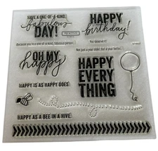 CTMH My Acrylix Acrylic Stamp Set Happy Everything Operation Smile Balloon Bee