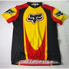 Fox Racing Morgan Hill Cycling Jersey Mens Large Red Yellow Bike Top