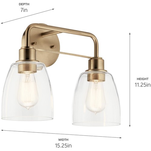 Kichler Lighting 55101CPZ Meller Bathroom Vanity Light Champagne Bronze - Picture 3 of 11