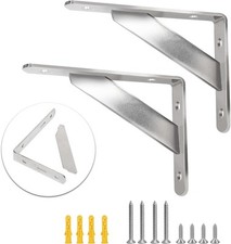 Heavy Duty L Shelf Bracket 2 Pack - 4 Inch Floating Shelf Bracket - Hidden Invis