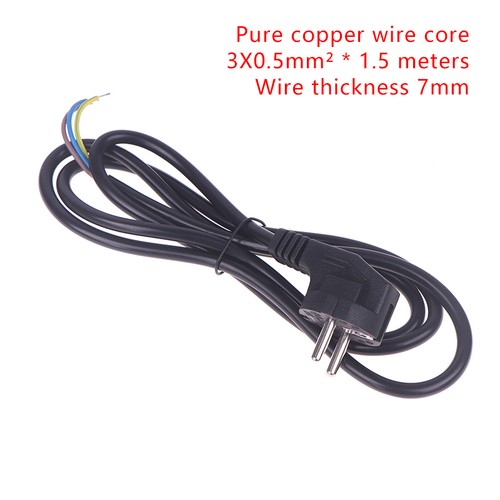 1Pcs 1.5/1.8M EU Plug Power Cable 3Pin 0.75/0.5/1.0/1.5/2.5 Copper Power Wire FD - Afbeelding 13 van 22