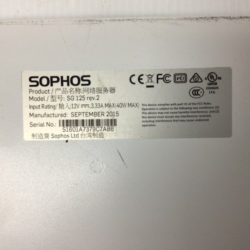 Sophos SG 125 rev.2 Wireless Network Security Appliance - Afbeelding 5 van 5