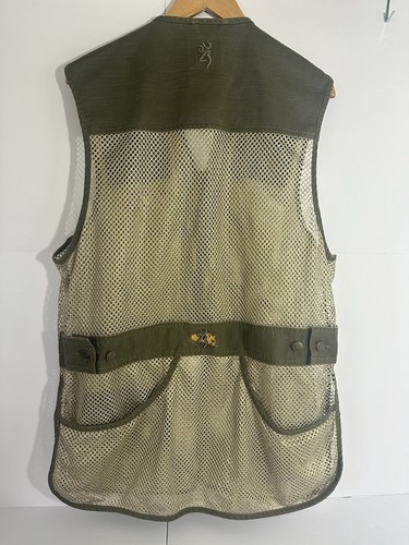 Browning Rhett Mesh Shooting Vest Olive/Tan Skeet Trap Clay Pigeon - XL - Picture 2 of 7