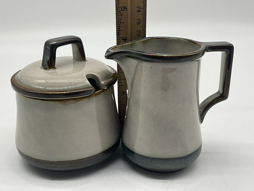 Bing & Grondahl Tema Stoneware Creamer and Sugar Bowl with Lid Vintage Danish - Picture 19 of 20