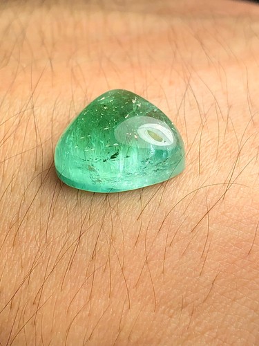 Green Tourmaline Cabochon 11.30 ct - Afghan Gem for Meaningful Creations - Picture 5 of 9