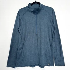 REI Co-Op Lightweight Half-Zip Base Layer Top Men's Large Blue Outdoor Hiking