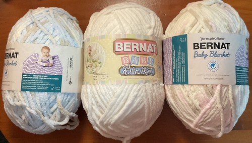 (3) Bernat Babydecke Super Sperrgarn UND 3er Pack vom Haken Magic Ice Cream