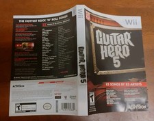 Guitar Hero 5 (Nintendo Wii, 2009) Cover Art Only