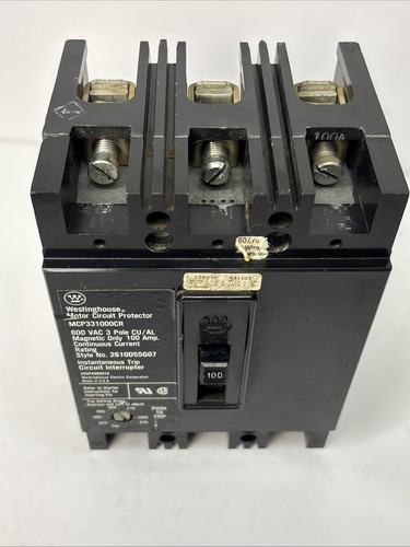 Interruptor protector de circuito de motor Westinghouse MCP331000CR 100A 3 polos 600V - Imagen 9 de 14