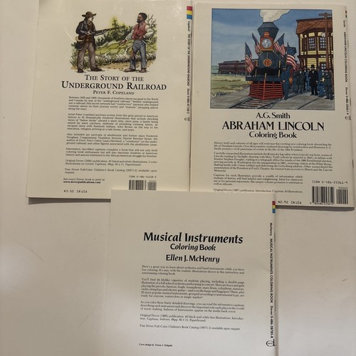 Lot of 8 Historical & Nature Educational Dover Coloring Books - Picture 8 of 8