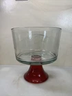 Vintage Anchor Hocking Presence Ruby Red Pedestal Trifle Bowl Read