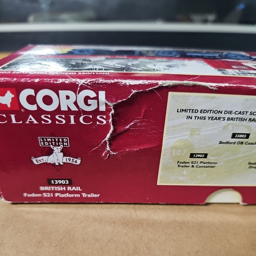 Remolque de plataforma Corgi Classics #13903 Foden S21 British Railways caja y certificado - Imagen 16 de 18
