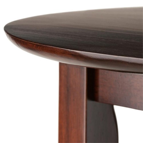 Winsome Fiona Round Transitional Solid Wood Pub Table in Antique Walnut - Picture 4 of 7