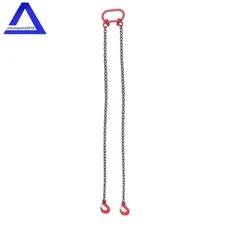5/16" × 5' Chain Sling 2 Legs G80 Lifting Chain with Grab Hooks 6600 lbs Red